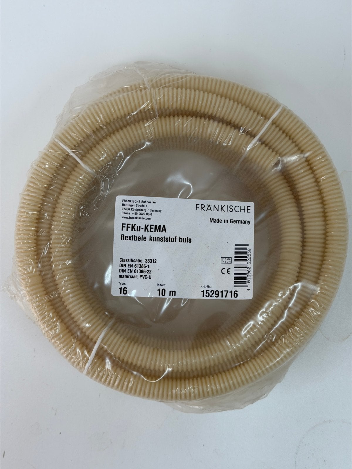 Frankische flexibele installatiebuis 16mm crème 10m, Ophalen of Verzenden, Nieuw, Overige typen