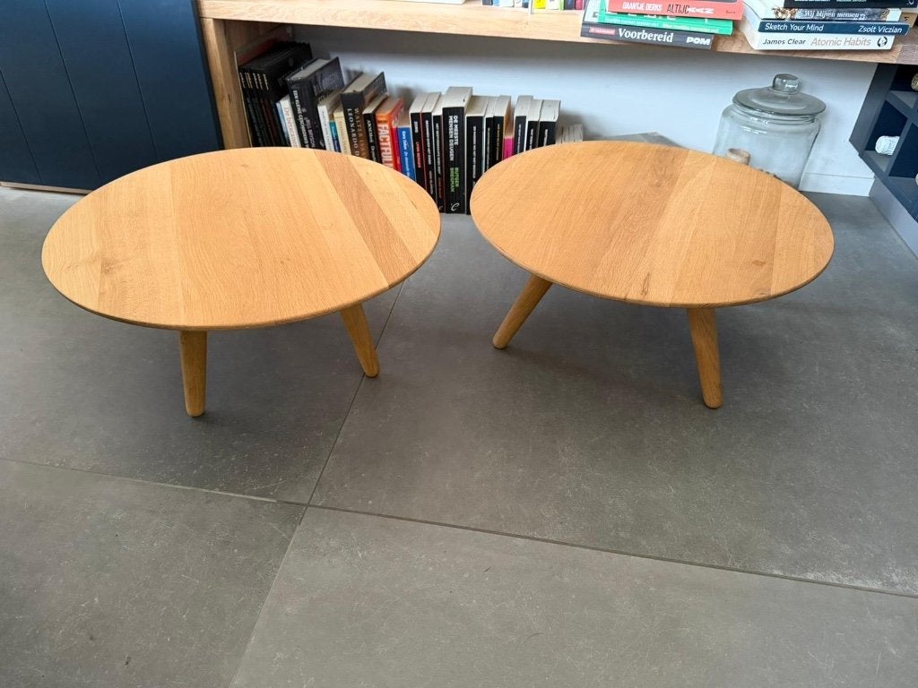 2 bijzettafels Metro Round van Passe Partout, Huis en Inrichting, Tafels | Bijzettafels, Ophalen, Minder dan 45 cm, Minder dan 55 cm