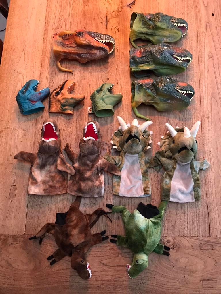 Dinosaurus/dino handpoppen, Ophalen of Verzenden, Zo goed als nieuw, Overige typen