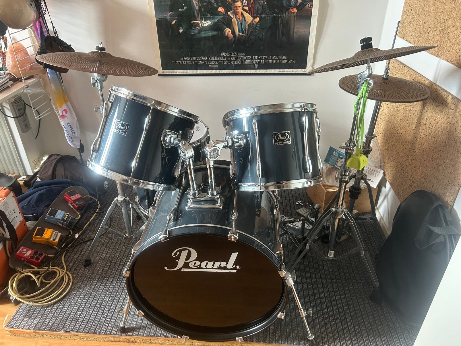 Volledig Pearl drumstel met (of zonder)silentstroke optie, Muziek en Instrumenten, Ophalen, Zo goed als nieuw, Pearl