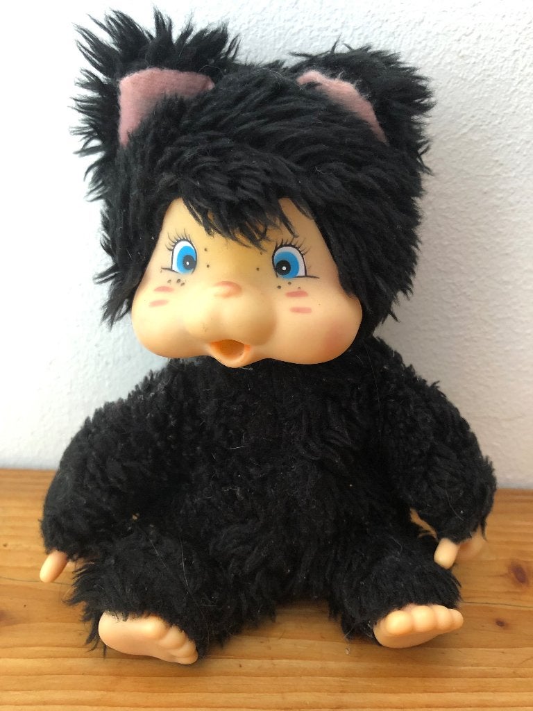Vintage Sekiguchi Monchhichi Nyamy kat jaren ‘70 Japan, Ophalen of Verzenden, Gebruikt