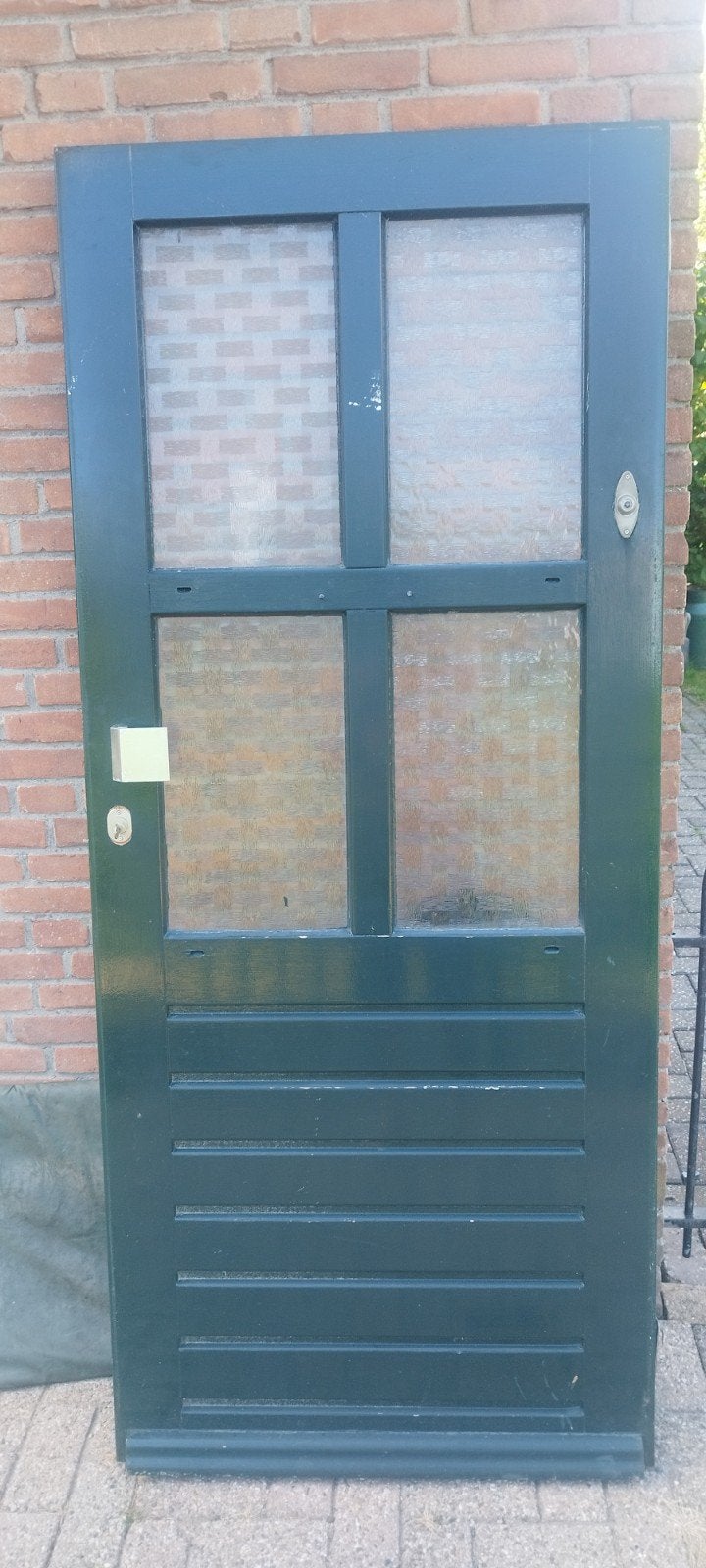 Gratis Buitendeur met Scharnieren, Opdekslot en Deurbel, Doe-het-zelf en Verbouw, Deuren en Horren, Ophalen, Gebruikt, 80 tot 100 cm