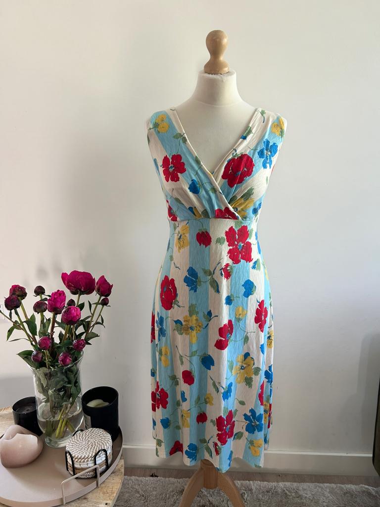 King Louie maat XL retro Ginger zomer jurk 3285, Kleding | Dames, Jurken, Blauw, Maat 46/48 (XL) of groter, Ophalen of Verzenden