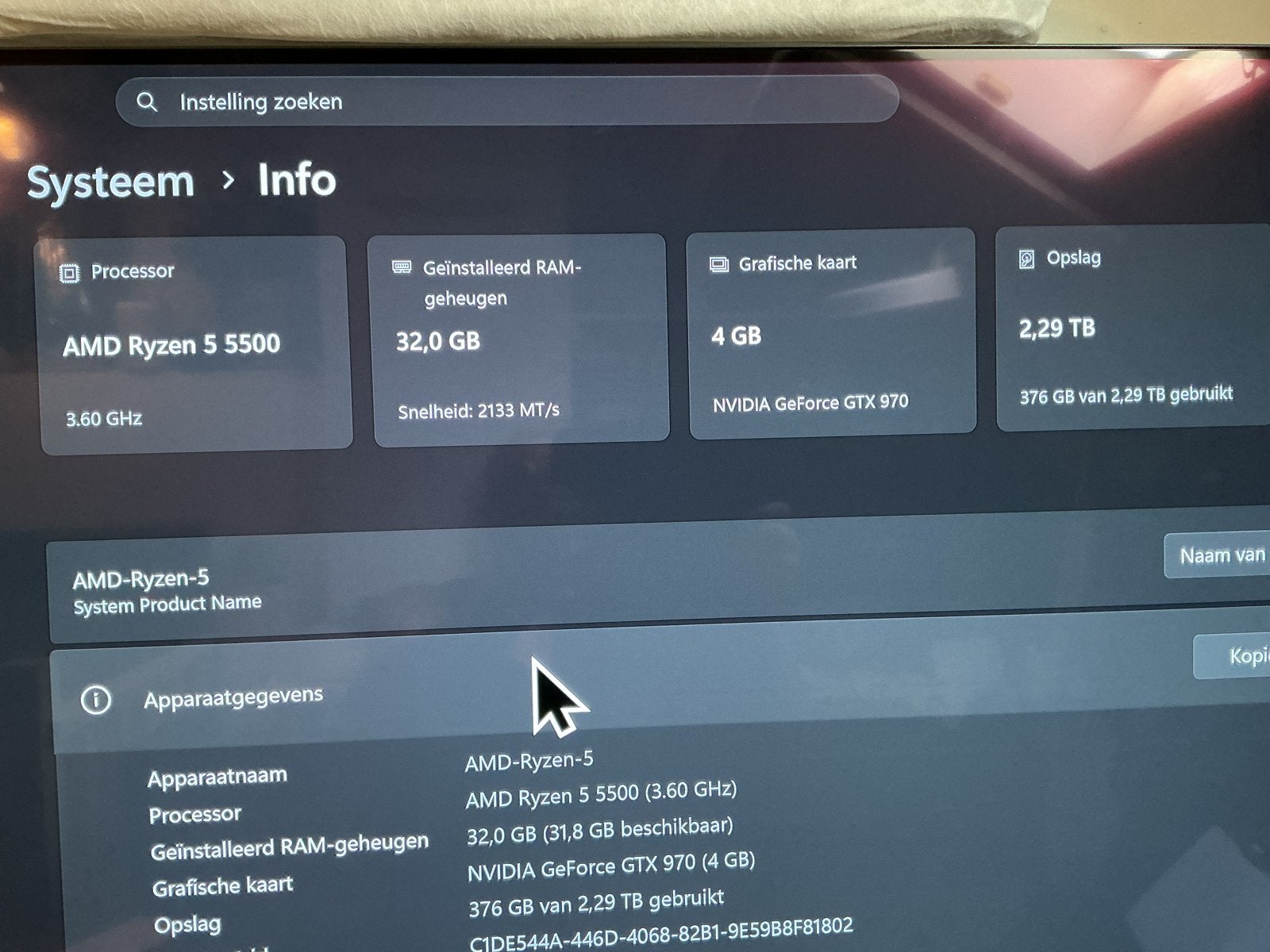 Gaming PC - AMD Ryzen 5 5500, 32GB RAM, GTX 970, 2.29TB, Ophalen, HDD, 32 GB, Zo goed als nieuw