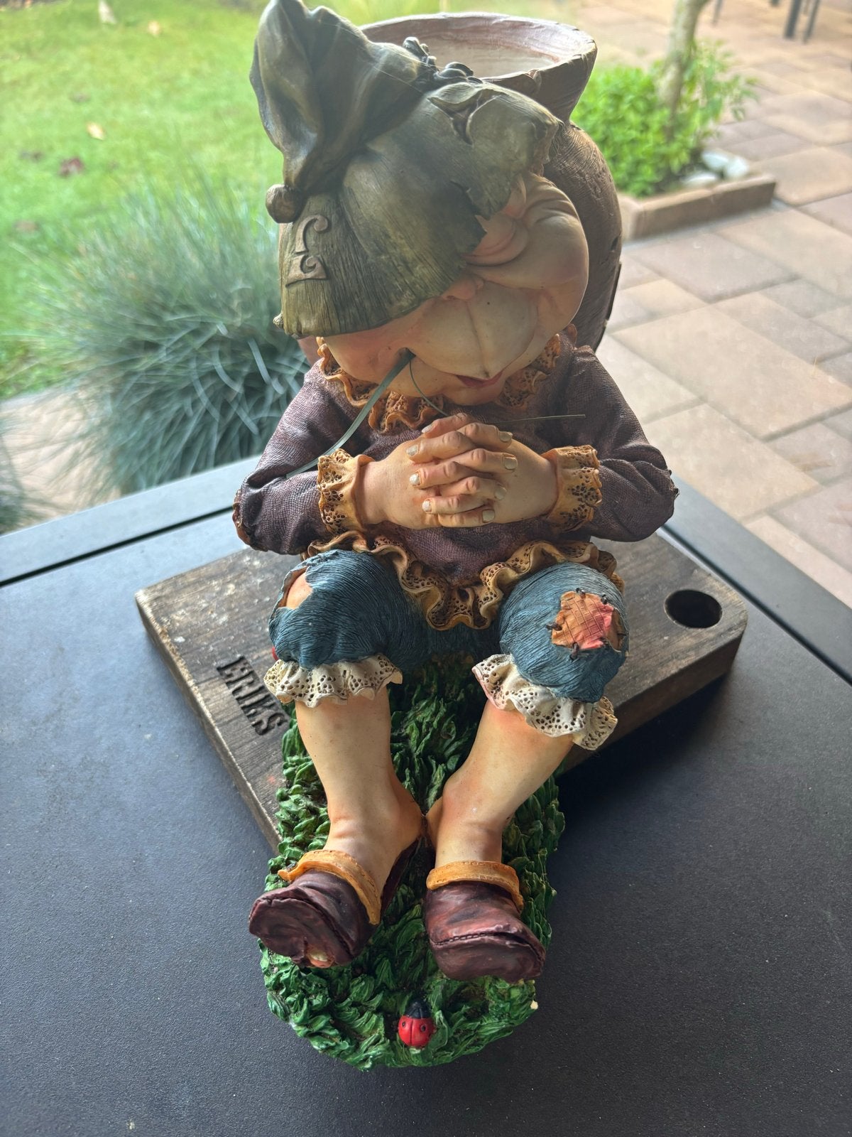 Laaf kabouter met pot - Decoratie voor huis en tuin, Huis en Inrichting, Ophalen, Gebruikt, Meerkleurig, Landelijk