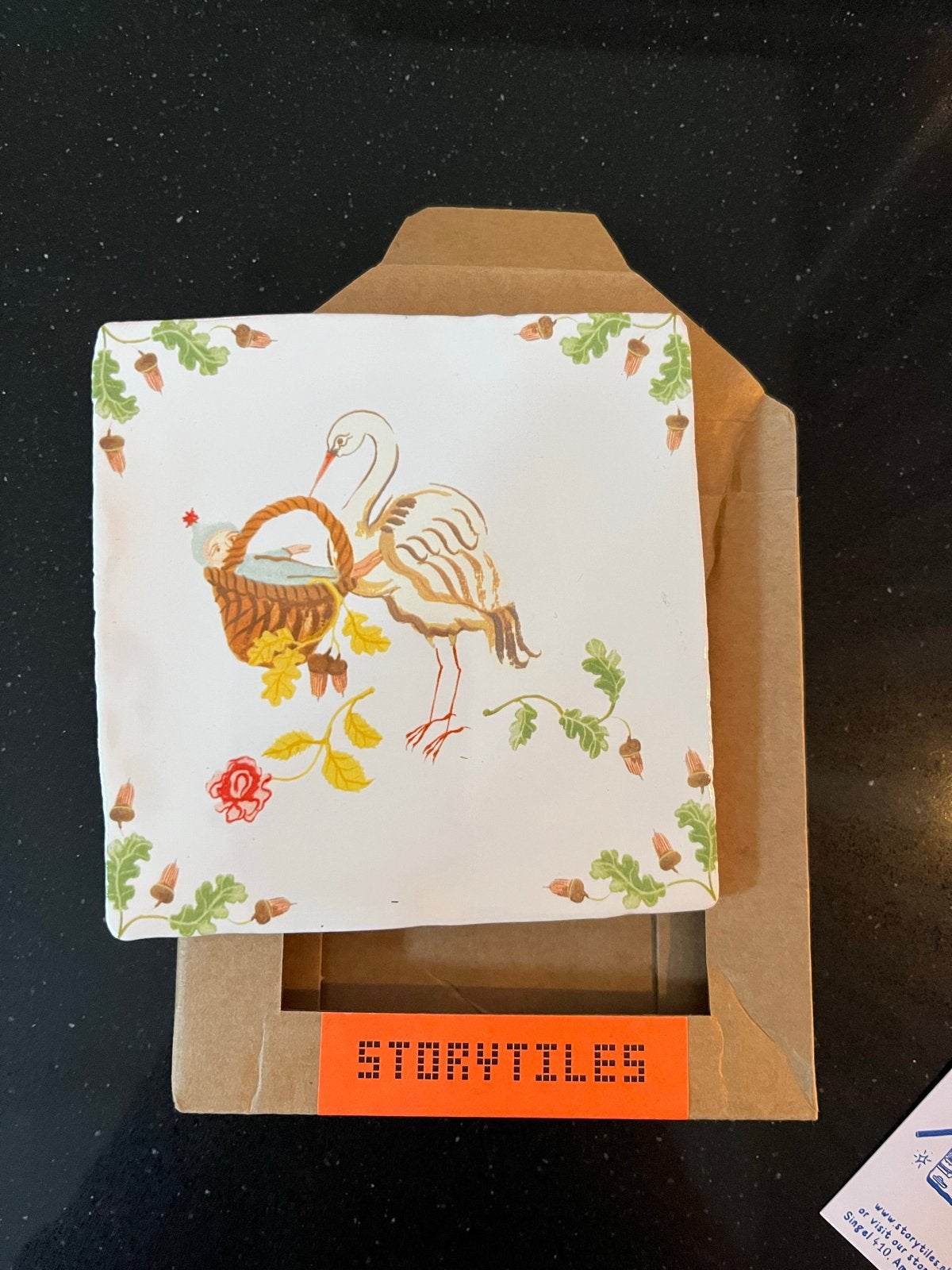 StoryTiles 'Welkom Lief Kindje' - tegeltje ooievaar, Ophalen of Verzenden