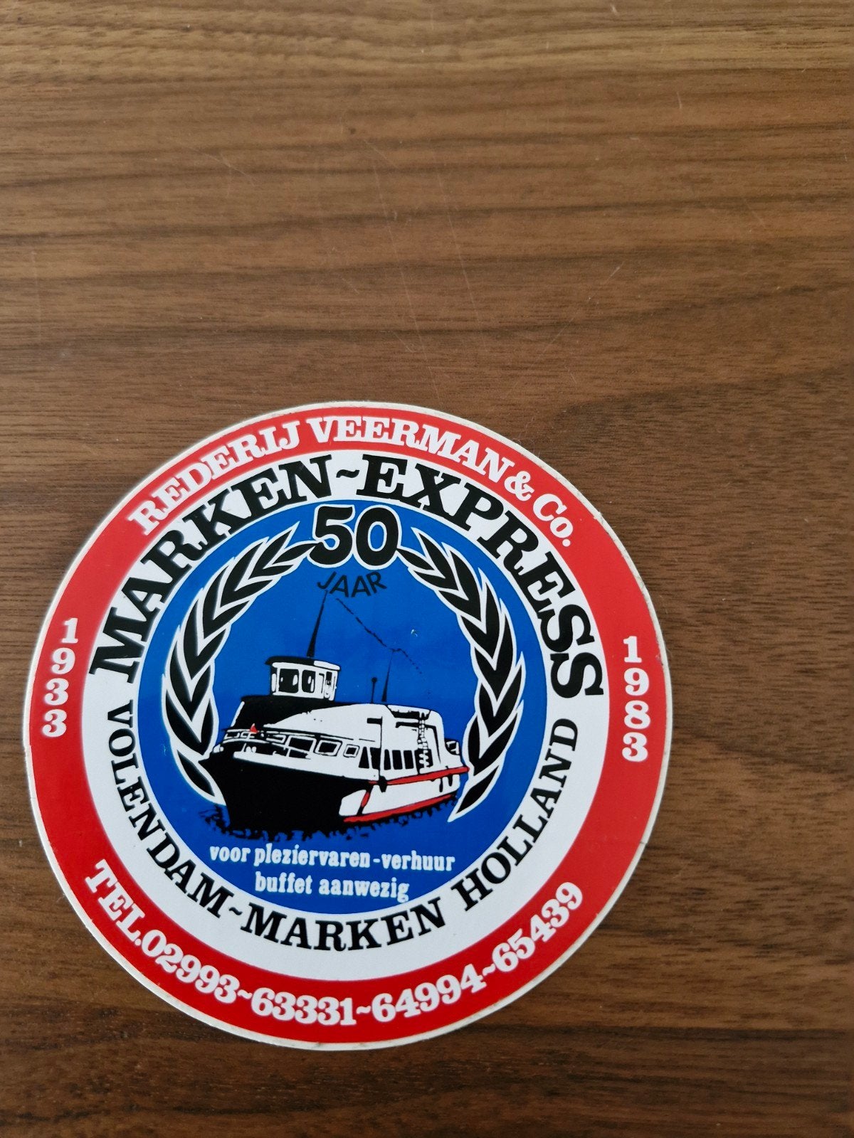 11512 Vintage Rederij Veerman & Co Marken Express Sticker, Ophalen of Verzenden