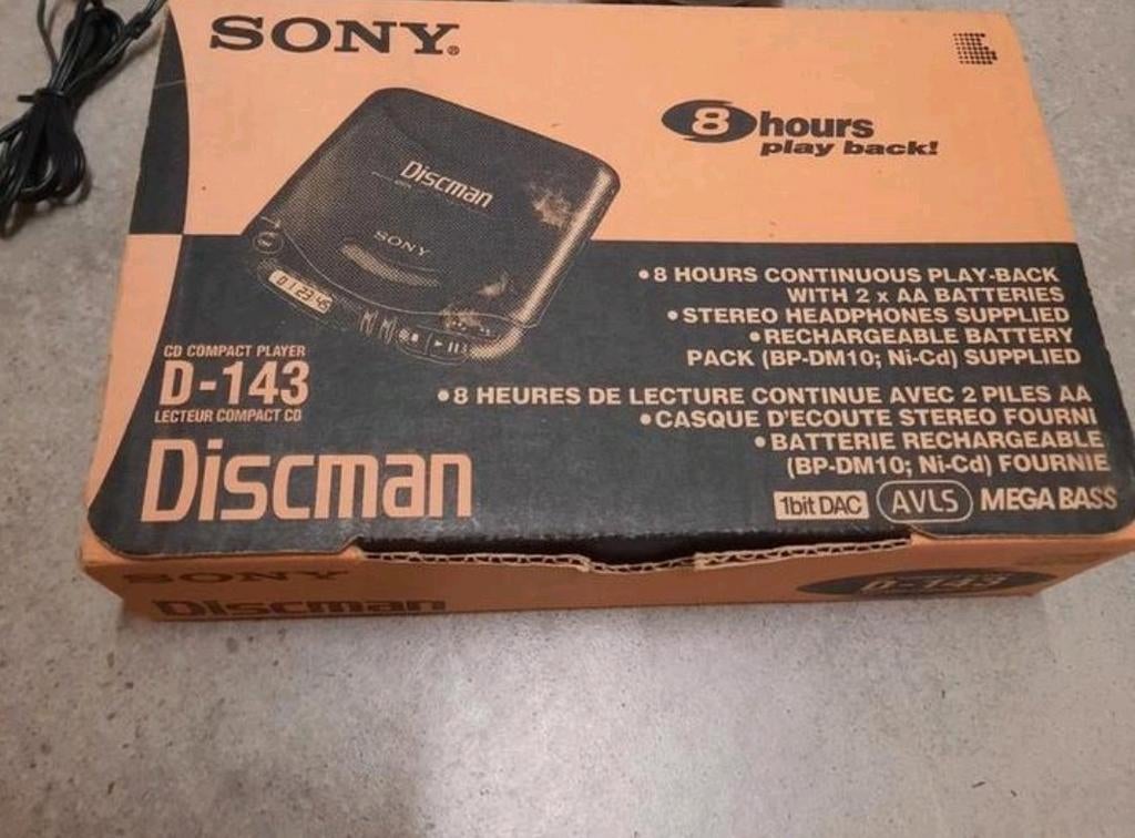 Vintage retro Sony D-143 D143 discman cdspeler draagbare, Audio, Tv en Foto, Walkmans, Discmans en Minidiscspelers, Discman, Ophalen of Verzenden