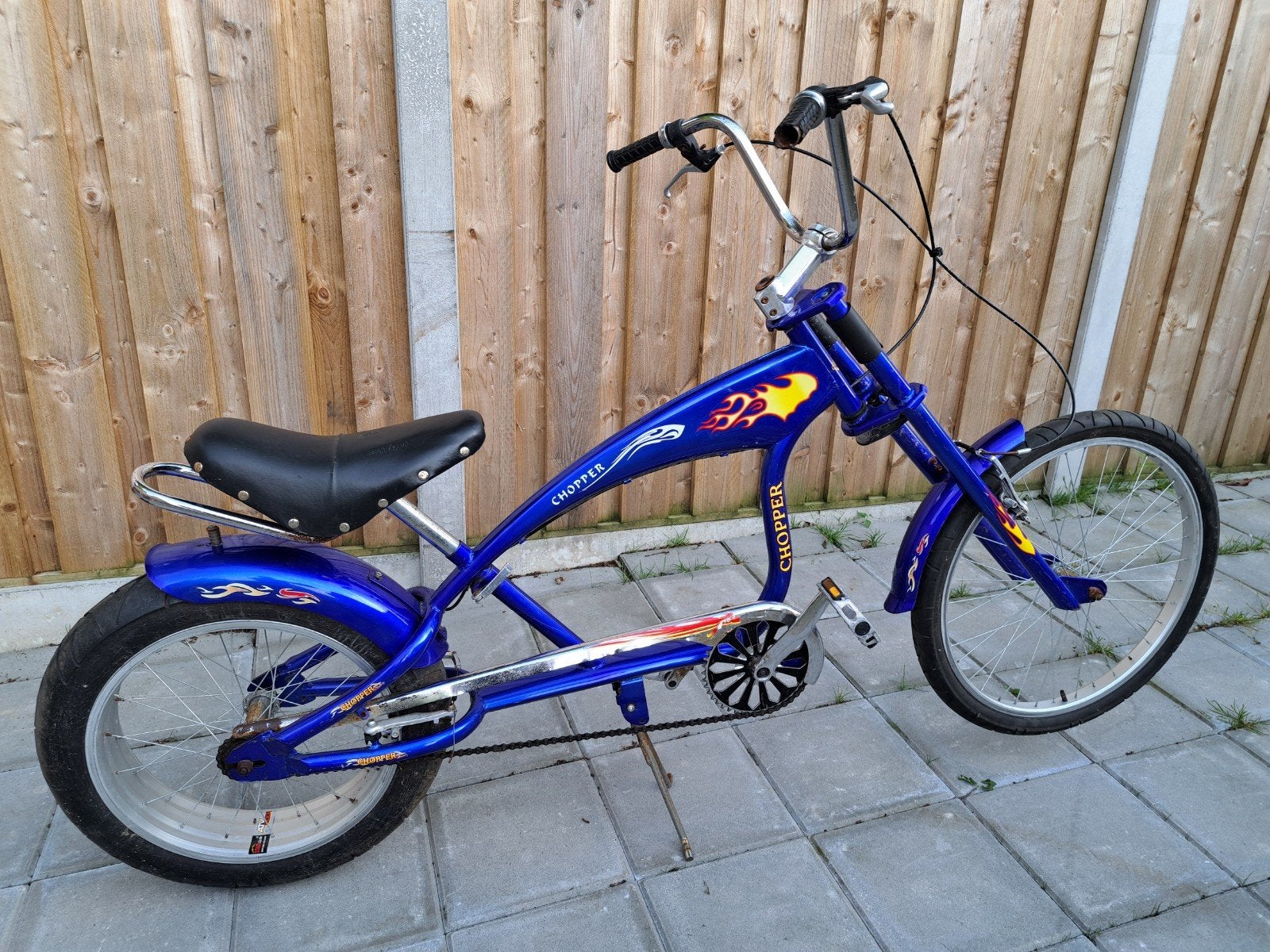 Coole blauwe Chopper fiets - Zadel verstelbaar, Fietsen en Brommers, Fietsen | Cruisers en Lowriders, Gebruikt, Staal, Heren, Ophalen of Verzenden