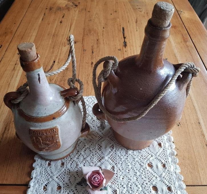 Gres kruik met touw, Willy Biron, Belgie, Bouillon, mancave, Ophalen of Verzenden