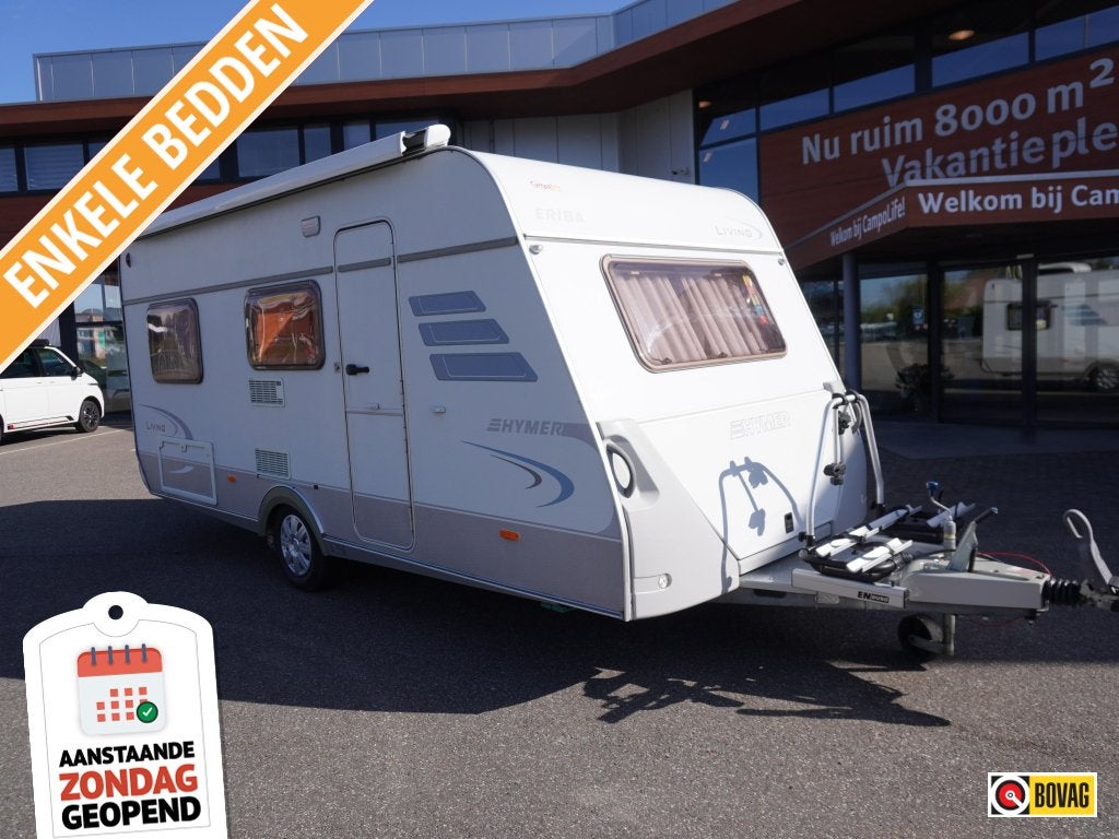 Eriba Living 480 MET MOVER, LUIFEL, AIRCO, Caravans en Kamperen, 2 aparte bedden, Eriba, Fietsenrek, 1000 - 1250 kg