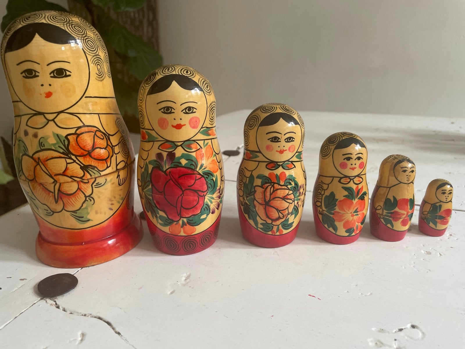 Set van 6 Matroesjka poppen - Handgeschilderd, Verzamelen, Ophalen of Verzenden, Gebruikt