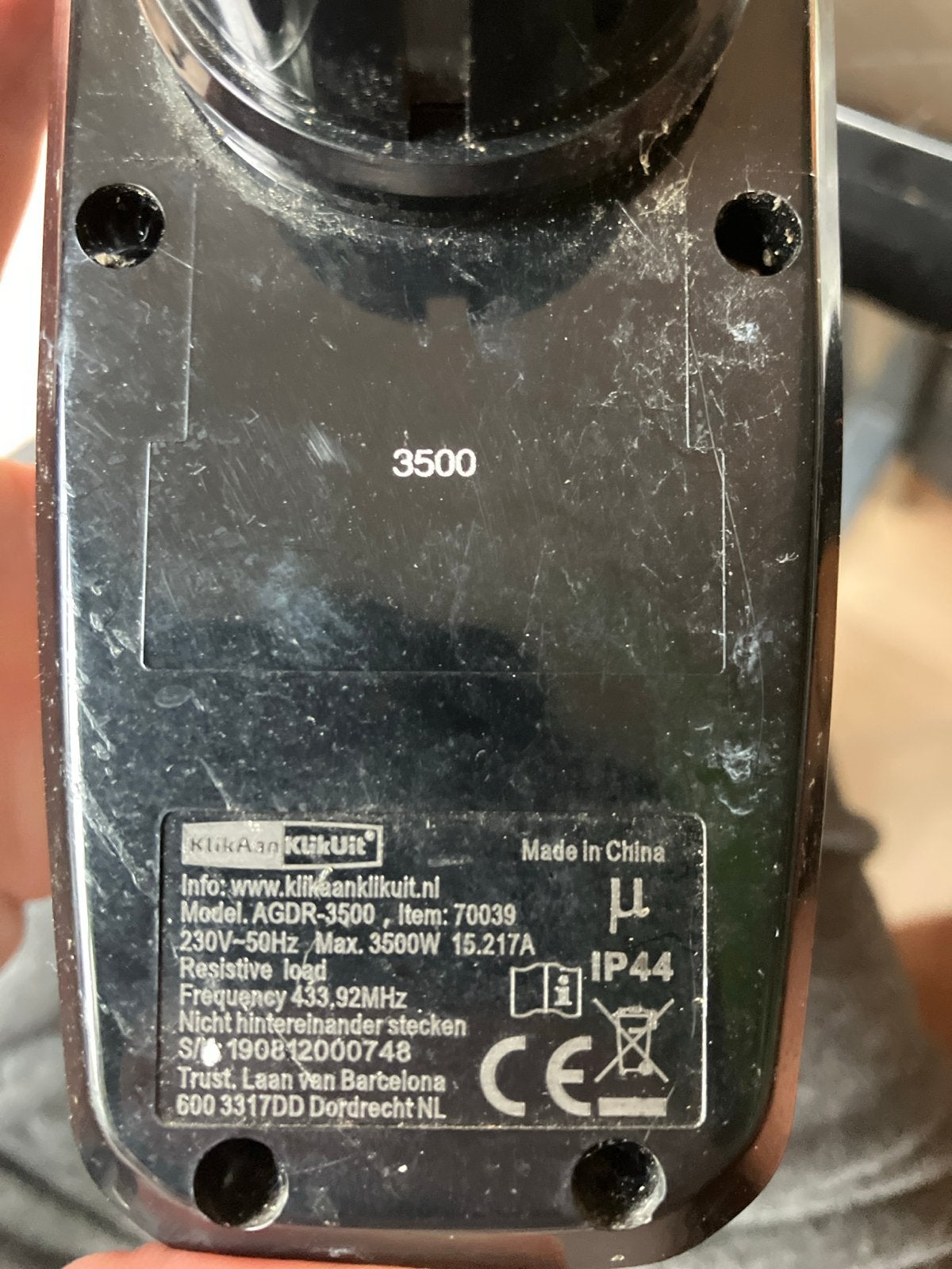 KlikAanKlikUit AGDR-3500 Draadloze Schakelaar IP44, Ophalen of Verzenden, Gebruikt, Overige merken, Schakelaar