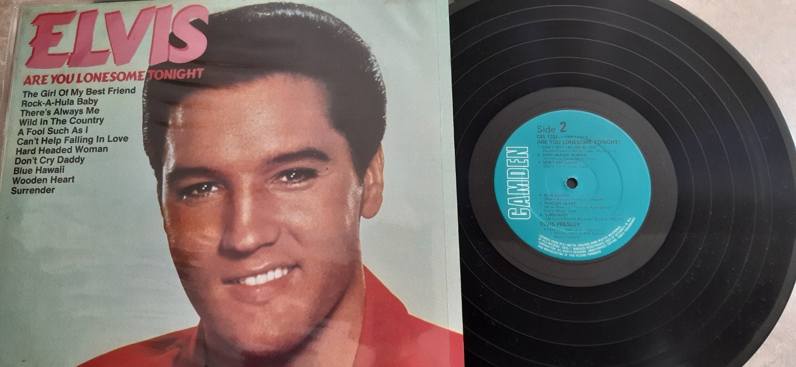 ELVIS/LP Are you lonesome tonight/ krasloos!, Cd's en Dvd's, Vinyl | Rock, Ophalen of Verzenden, Zo goed als nieuw, 12 inch