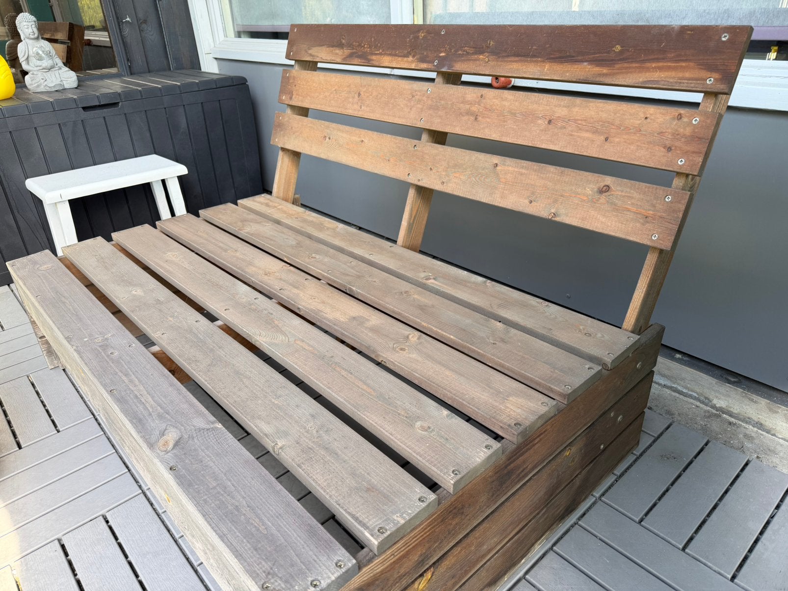 Palletbankje, Ophalen, Gebruikt, Hout
