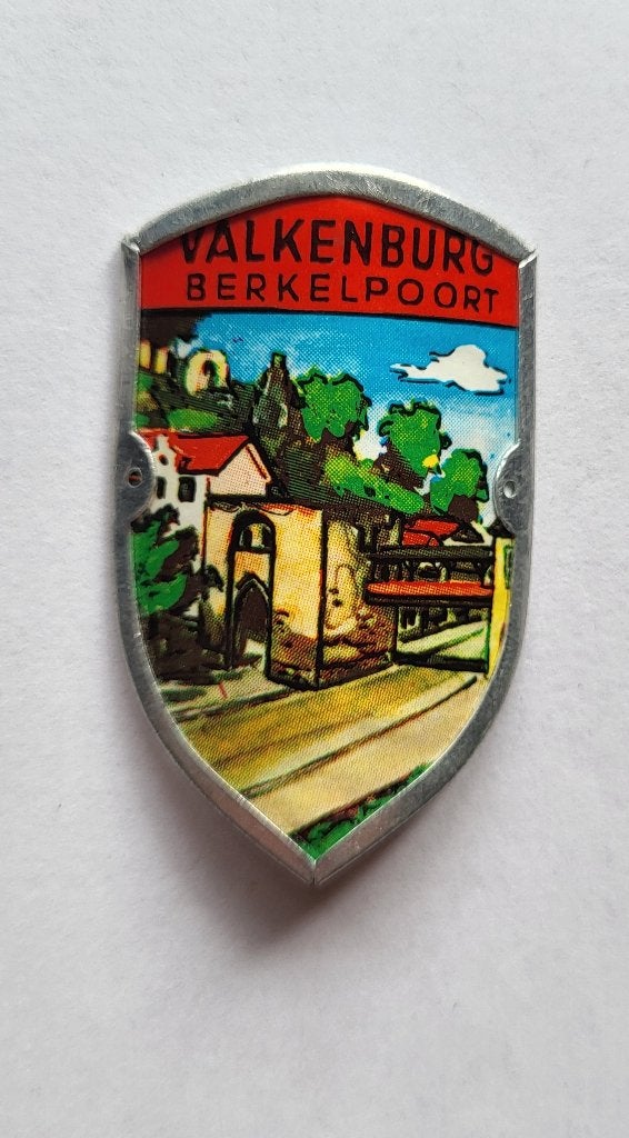 Wandelstokplaatje Valkenburg Berkelpoort, Verzamelen, Gebruikt, Niet vindbaar, Niet vindbaar, Speldje of Pin