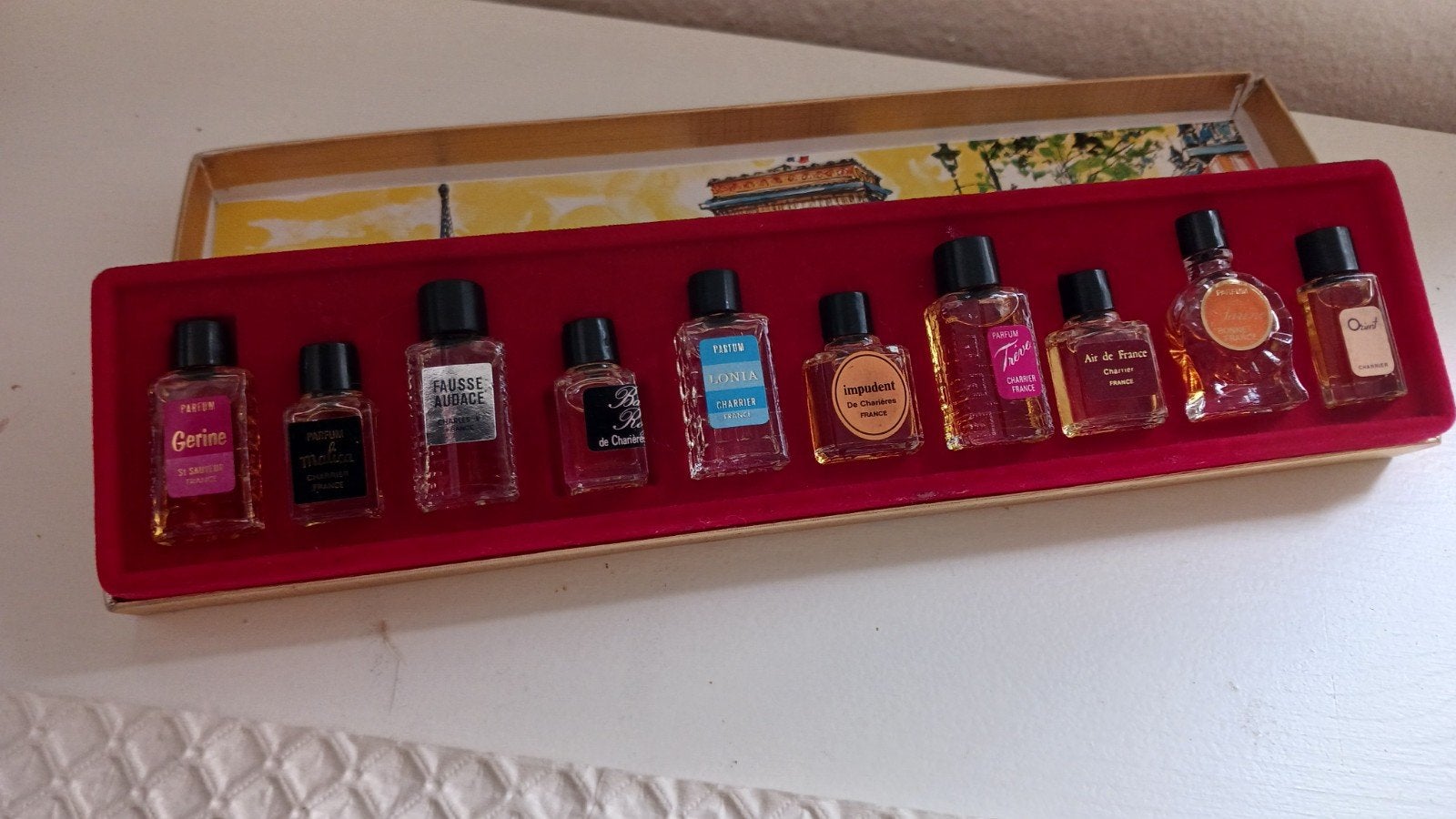 Vintage Parfums de France Miniatuur Parfum Set, Verzamelen, Parfumverzamelingen, Ophalen of Verzenden, Miniatuur