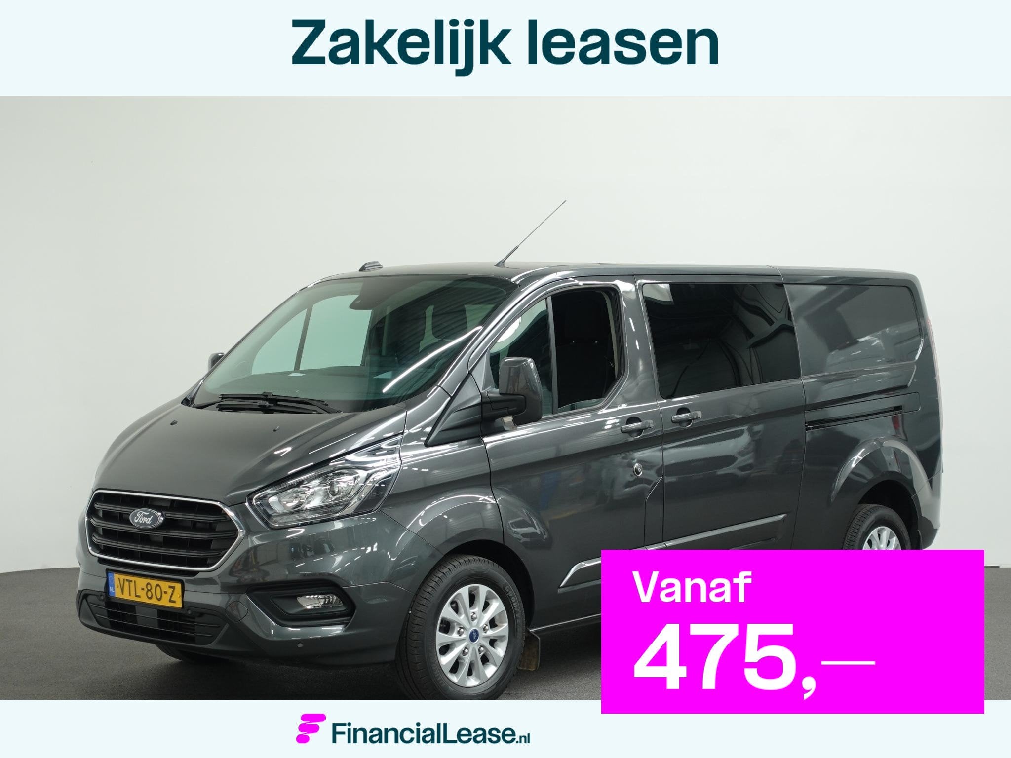 Ford Transit Custom 300 2.0 TDCI L2H1 Limited Dubbele Cabine, Stof, Euro 6, 4 cilinders, 129 pk