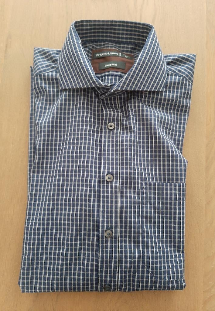 Stijlvol Blauw Geruit Overhemd Merk Angelo Litrico S 37 - 38, Kleding | Heren, Overhemden, Ophalen, Blauw, Halswijdte 38 (S) of kleiner