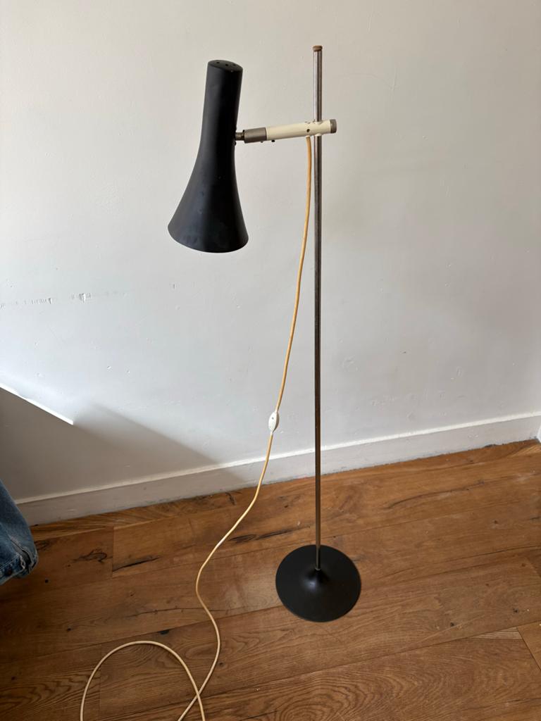 Vintage Vitra Vloerlamp - Zwart en Chroom, Ophalen of Verzenden