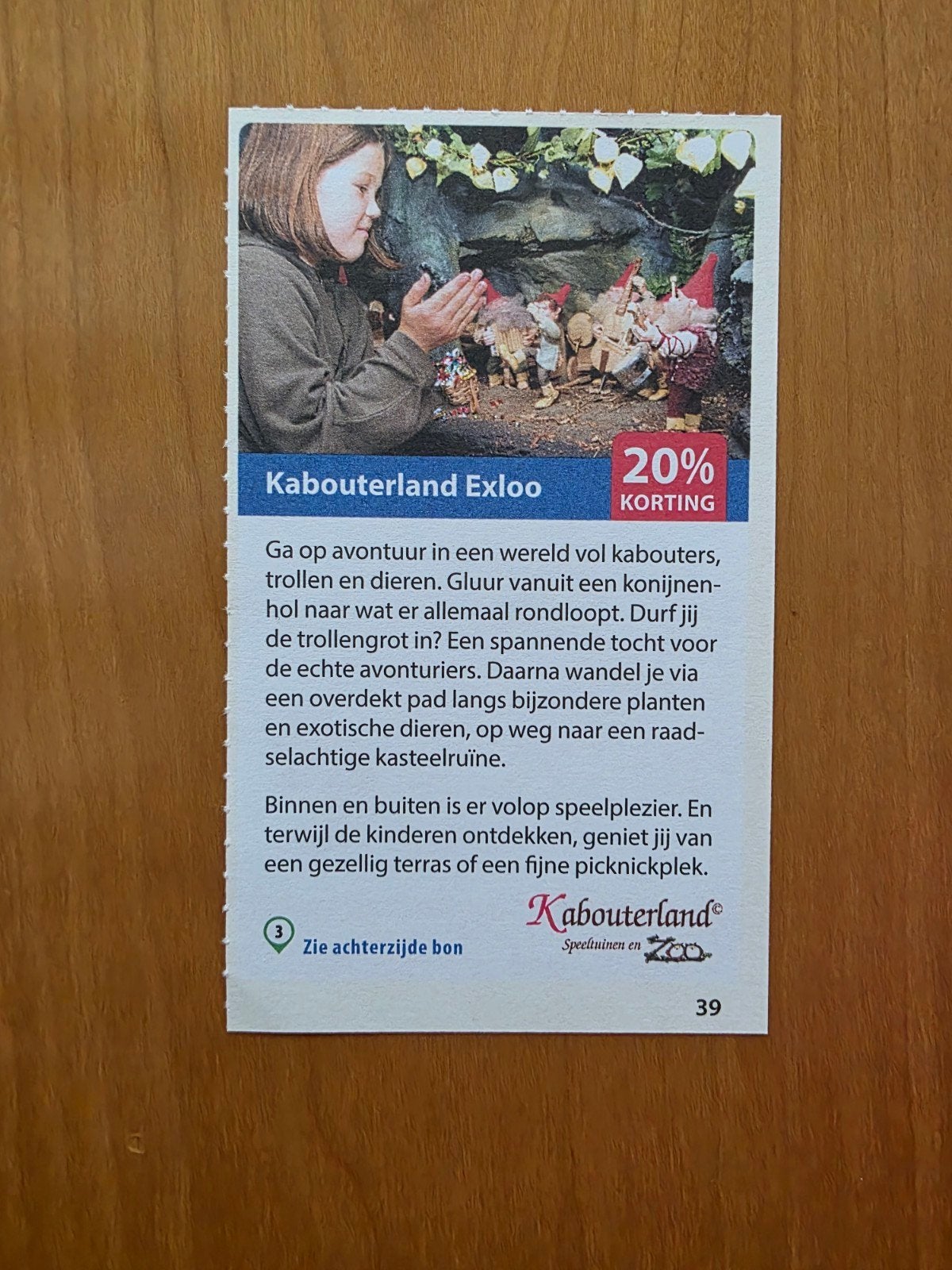 Kabouterland Exloo 20% korting maximaal 4 personen, Tickets en Kaartjes, Drie personen of meer, Kortingskaart