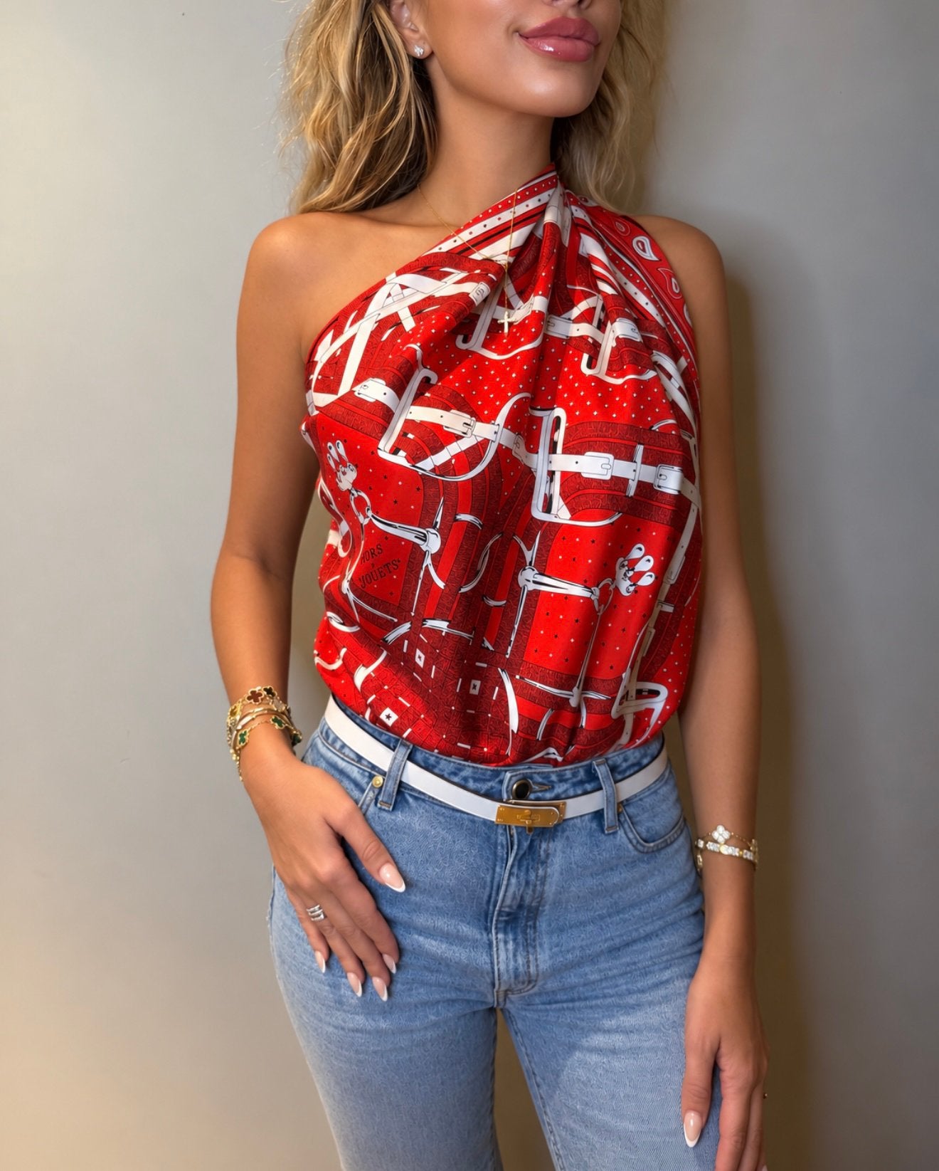 Hermes Mors a Jouets Bandana sjaal 100 procent zijde, Ophalen of Verzenden, Nieuw, Maat 46/48 (XL) of groter, Sjaal