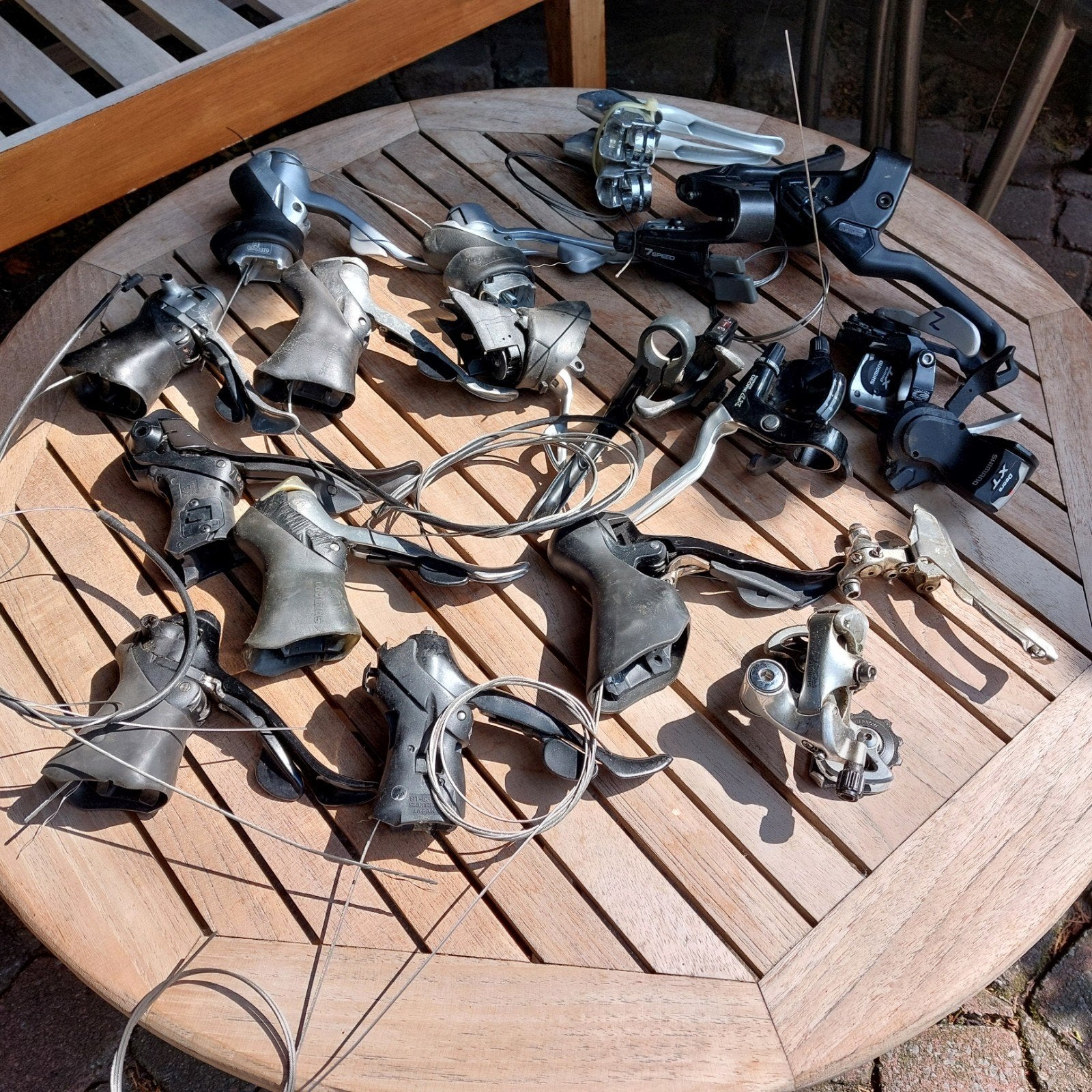 Partij Shimano rem/schakelgrepen Gebruikt, Ophalen, Gebruikt, Elektrische fiets, Derailleur of Ketting