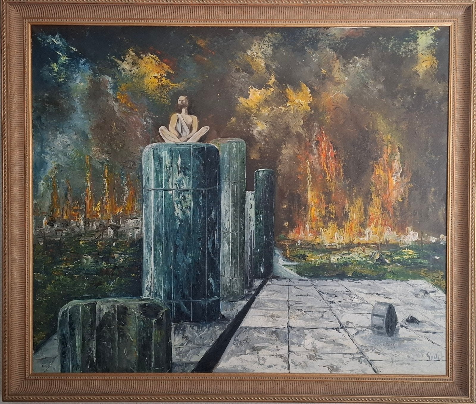 Simeon de pilaarheilige - Gerard van Oel (1970), Ophalen, Gesigneerd, Doek, Portret of Personen