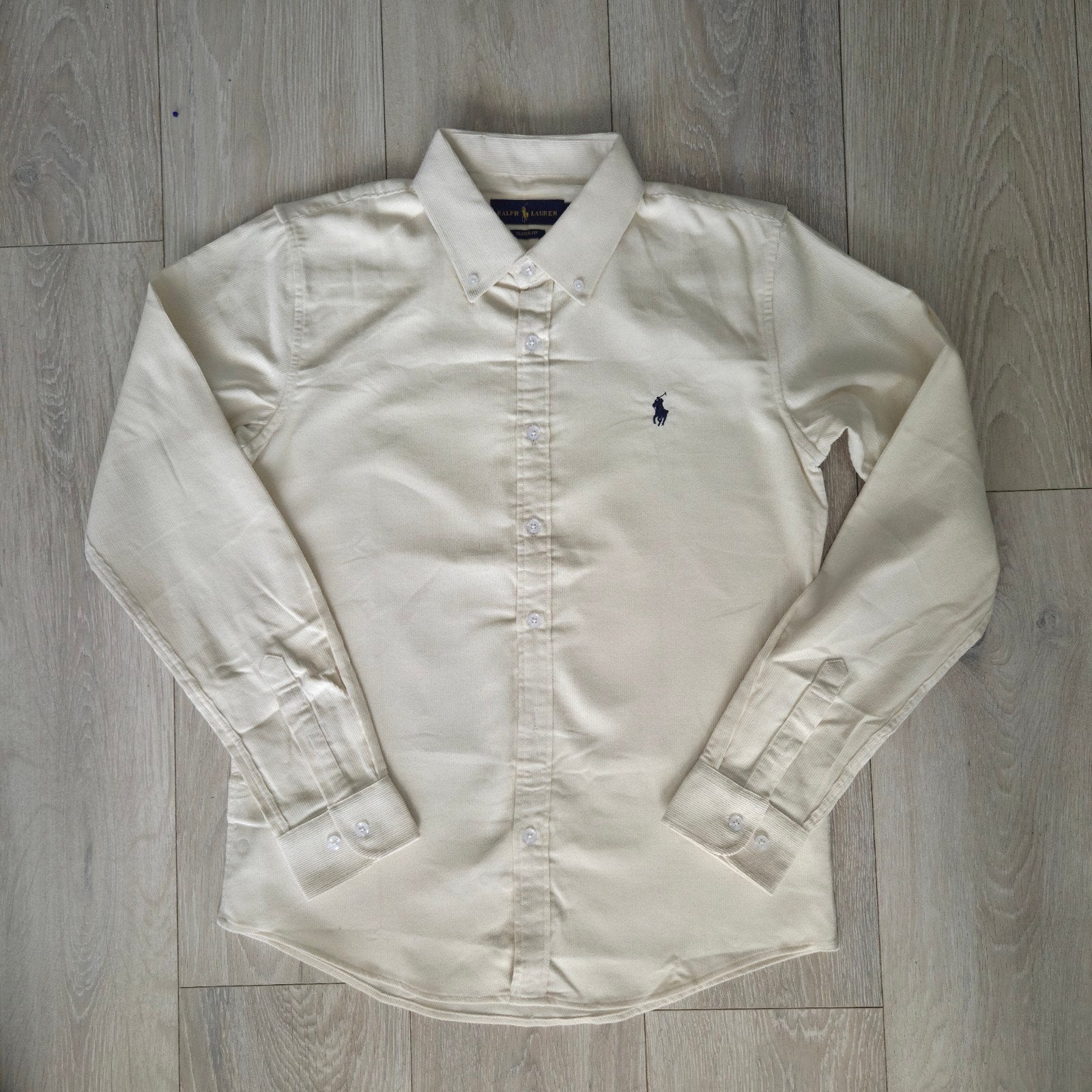 Ralph lauren corduroy overhemd, Ophalen of Verzenden, Zo goed als nieuw, Wit