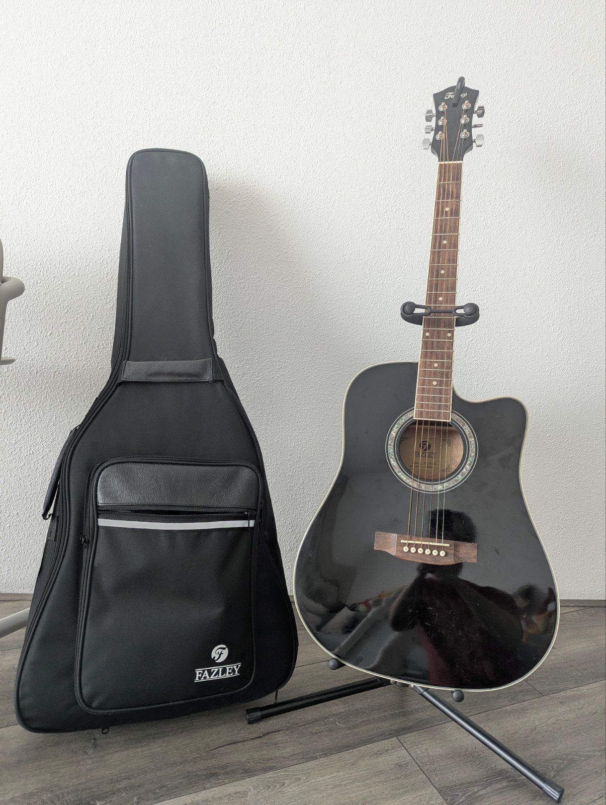 Fazley FE118CBK semi akoestische gitaar, Ophalen, Zo goed als nieuw, Western- of Steelstringgitaar, Met koffer