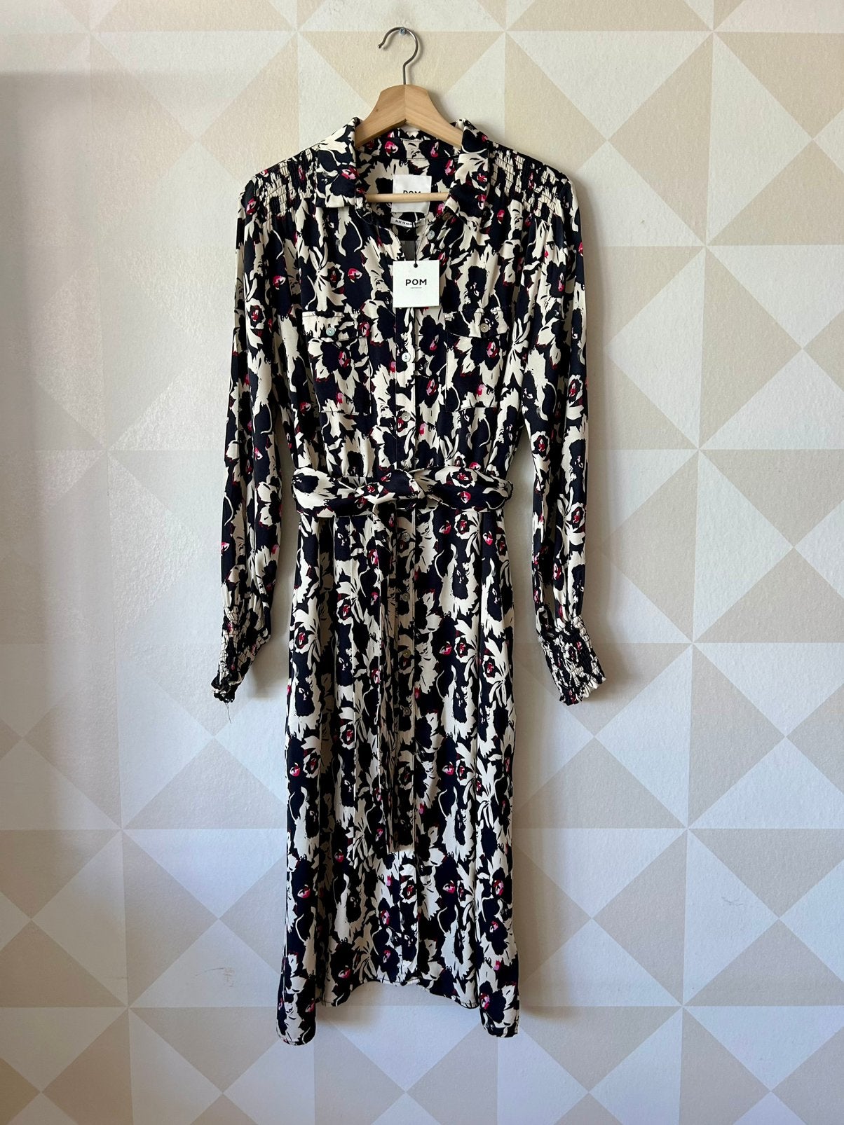 Pom Amsterdam jurk zwart wit L/40 NIEUW, Kleding | Dames, Jurken, Wit, Maat 42/44 (L), Nieuw, Ophalen of Verzenden