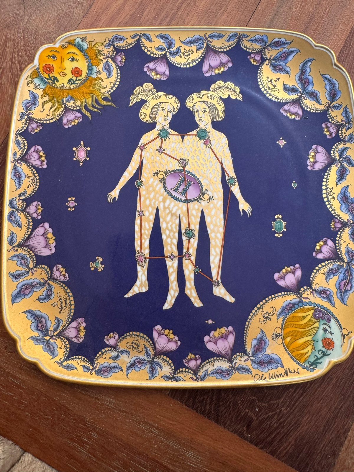 Hutschenreuther Ole Winther Zodiac Tweelingen Wandbord 1979, Antiek en Kunst, Ophalen