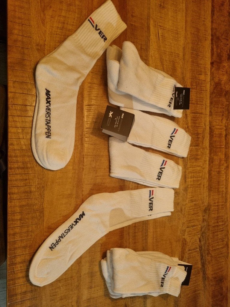 Nieuwe Max Verstappen witte sokken 43-46, Sokken en Kniesokken, Wit, Maat 35 t/m 38, Nieuw