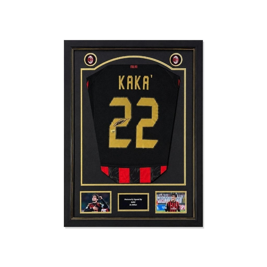 Kaká – gesigneerd AC Milan 2025-26  shirt Deluxe Frame, Verzamelen, Buitenlandse clubs, Shirt, Info@sportmemorabilianetherlands.com