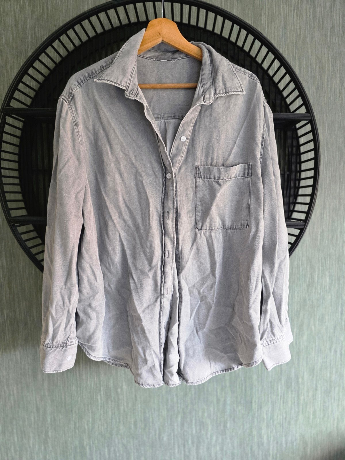 Grijze spijkerblouse, Kleding | Dames, Blouses en Tunieken, Ophalen of Verzenden, Nieuw, Maat 46/48 (XL) of groter, Grijs