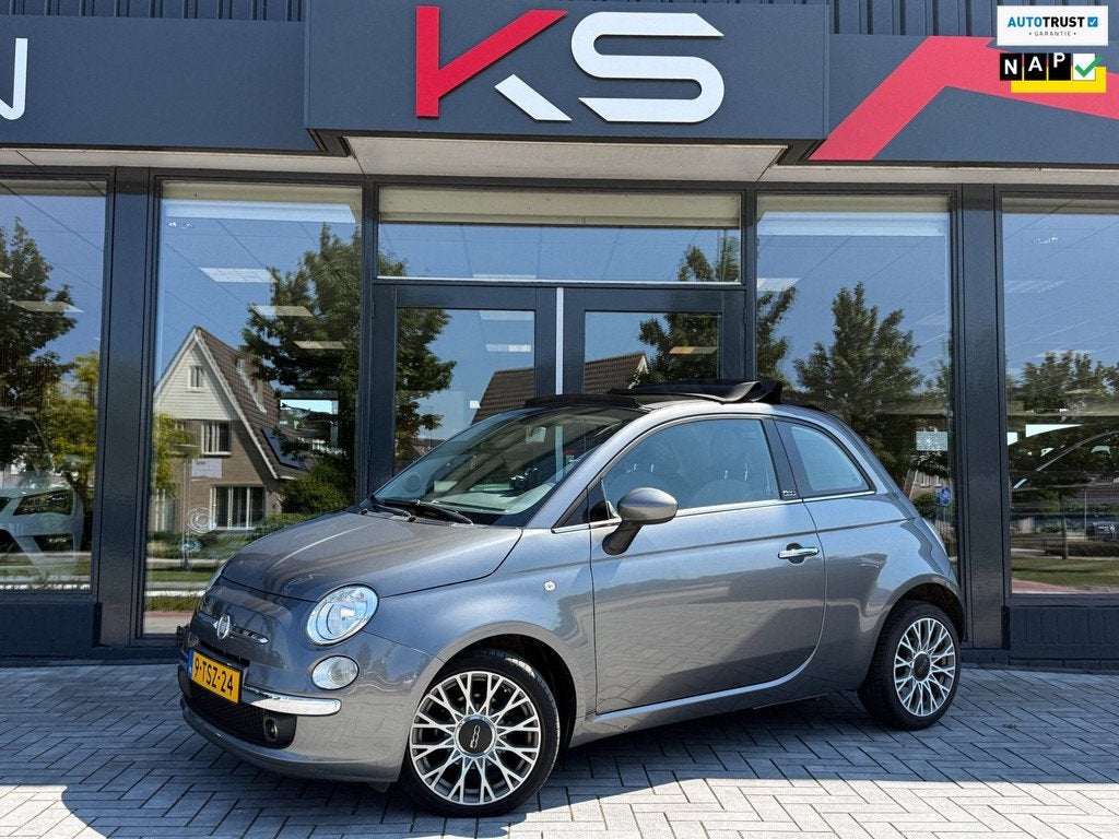 Fiat 500 C 0.9 TwinAir Turbo Lounge Navi Pdc Nap, Auto's, Fiat, Gebruikt, Cabriolet, Leder en Stof, Parkeersensor