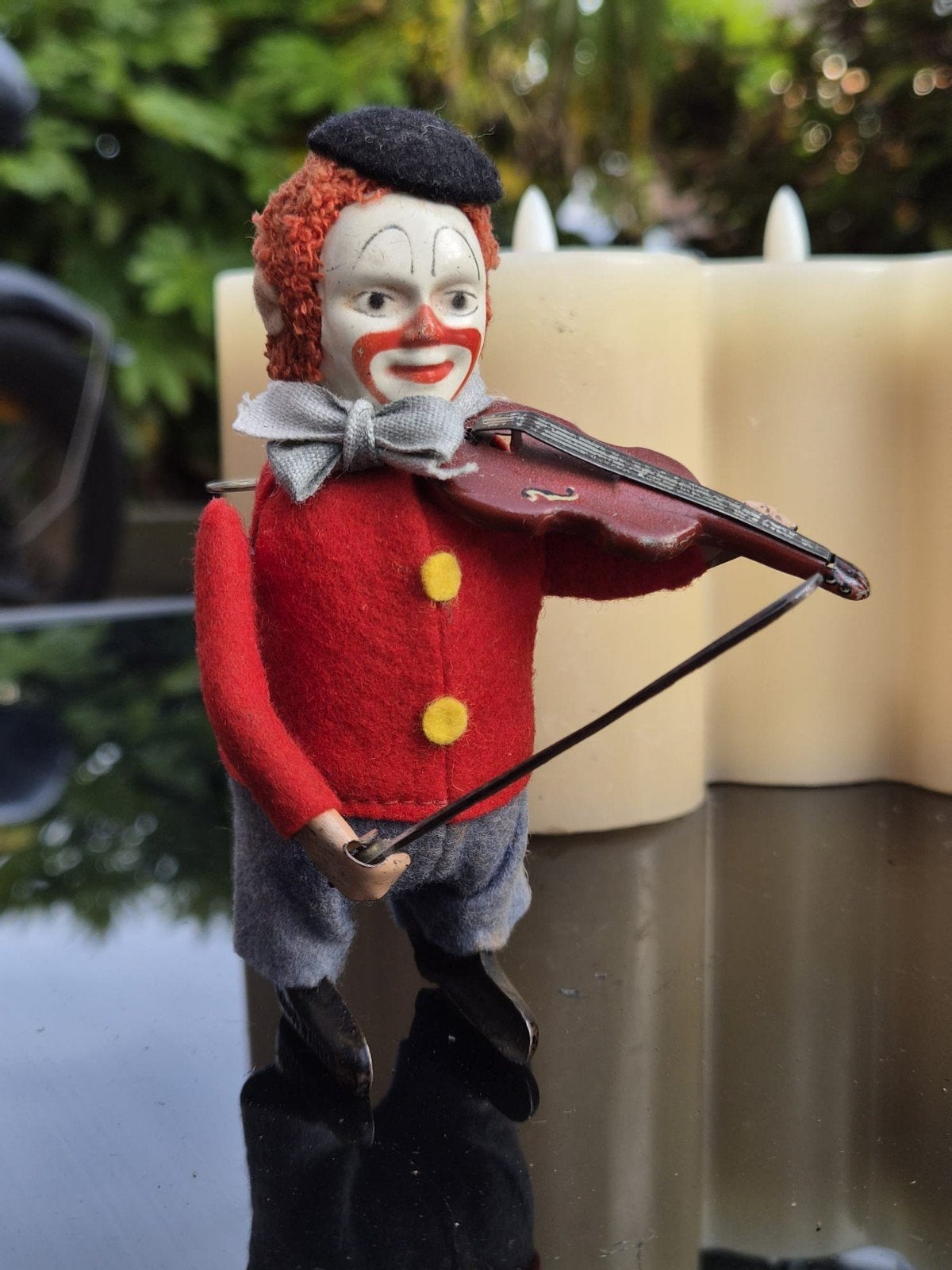 Antiek Opwindbare Clown met Viool - Schuco Patent 1930, Antiek en Kunst, Ophalen