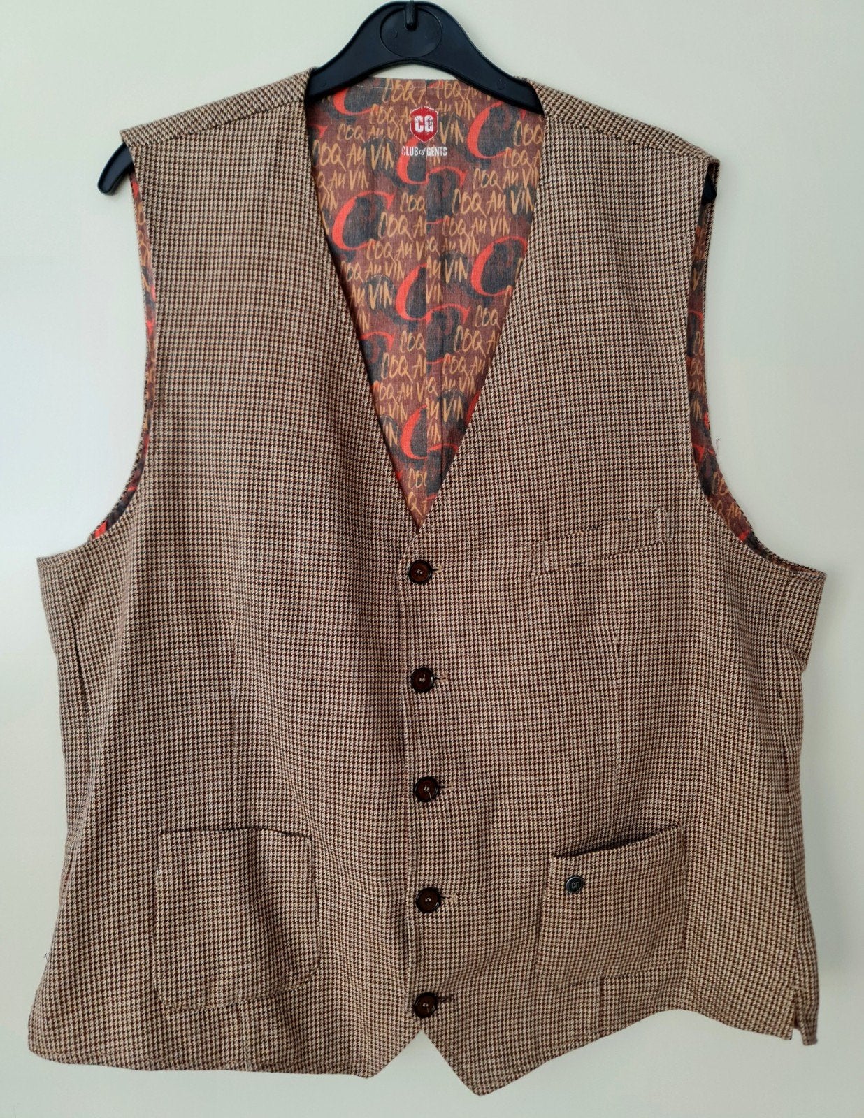 Club of Gents gilet waistcoat Ierse stijl mt 54 mooie staat, Kleding | Heren, Ophalen, Maat 52/54 (L), Bruin, Club of Gents