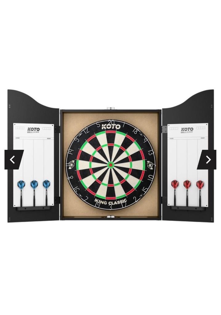 Dartbord met kast (geheel nieuw in doos), Sport en Fitness, Ophalen, Nieuw, Dartbord met pijlen