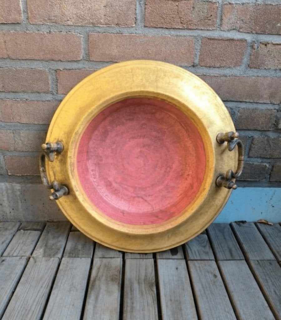 Vintage koperen schaal / kookpot met handvatten, Ophalen of Verzenden, Koper