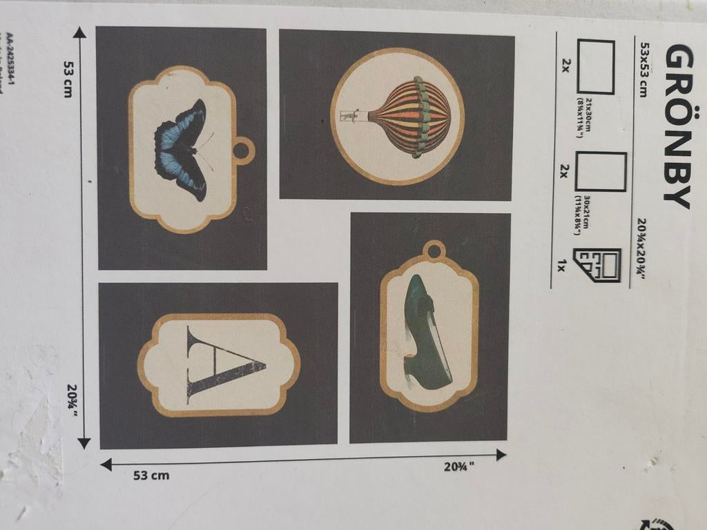 Ikea Grönby set van 4 wanddecoraties, Ophalen of Verzenden, Nieuw, Minder dan 50 cm, Minder dan 50 cm