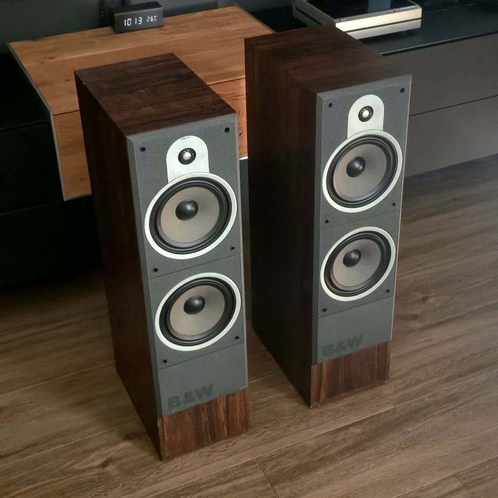 B&W DM580 Bowers Wilkins vloerstaande speakers met grill, Audio, Tv en Foto, Luidsprekers, Ophalen, Vloerstaande luidspreker, Gebruikt