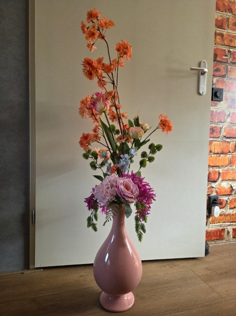 Vaas met kunstbloemen, Ophalen, Inclusief kunstbloemen, 117 cm, Nieuw