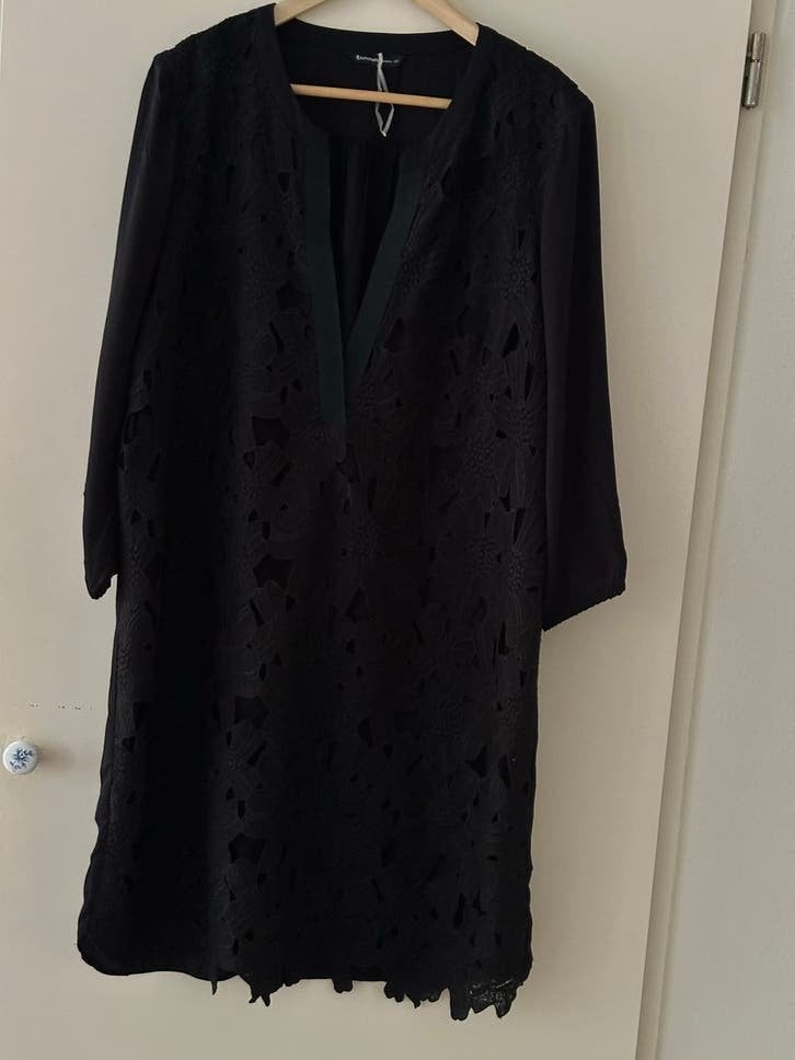Zwarte jurk Summum Woman met kant, maat 46, Kleding | Dames, Zwart, Maat 46/48 (XL) of groter, Ophalen of Verzenden, Zo goed als nieuw
