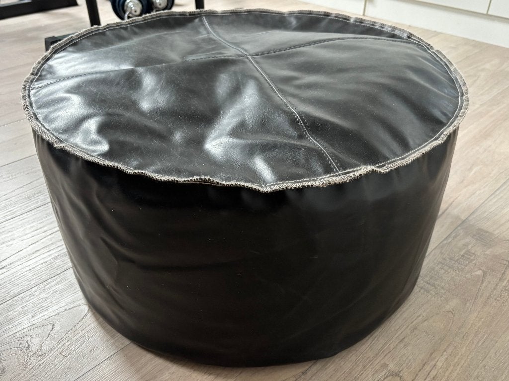 poef voetenbankje, Ophalen, Rond, Minder dan 50 cm, Zo goed als nieuw