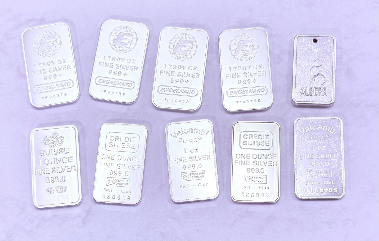 10x 1oz zilver Diverse Smelters / Vintage 999 zilver, Ophalen of Verzenden, Zilver