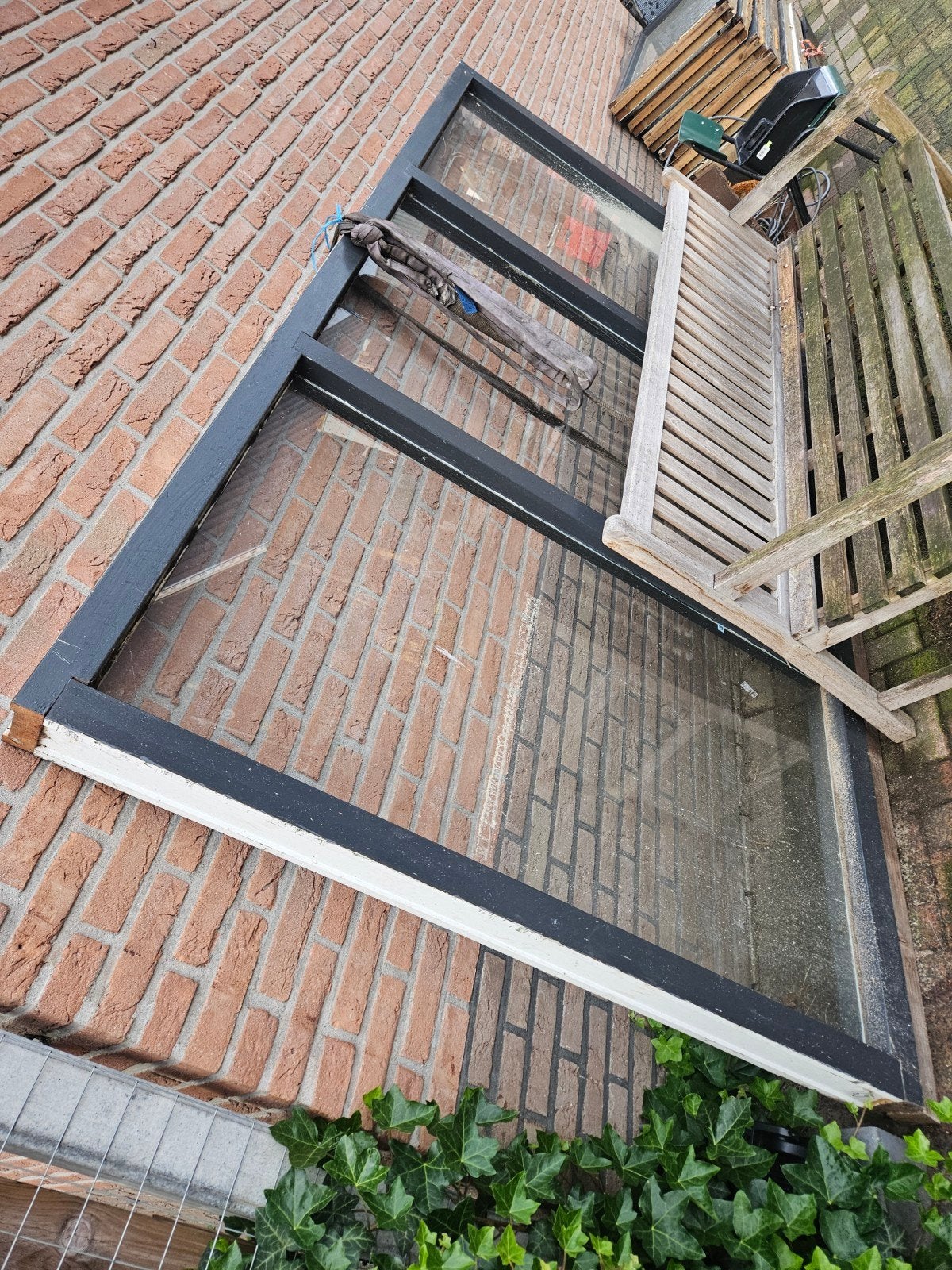 Kozijn met 3 ramen, Ophalen, Gevelraam of Ruit, Gebruikt, 160 cm of meer