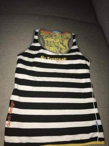 Ninni vi top singlet zwart wit 122 128 gaaf shi, Verzenden, Zo goed als nieuw, Meisje, Shirt of Longsleeve