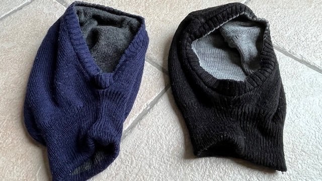 Skimuts, bivakmuts, muts kind donkerblauw en zwart, size 1, Ophalen of Verzenden, Gebruikt, Jongen of Meisje, Muts