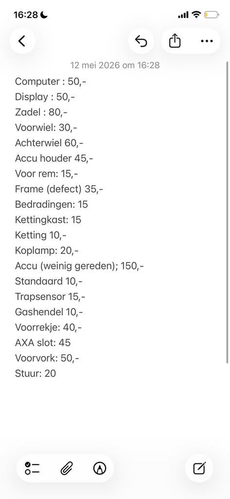 KNAAP ONDERDELEN AMS, Fietsen en Brommers, Elektrische fietsen, Overige merken, Ophalen of Verzenden, Zo goed als nieuw, 50 km per accu of meer